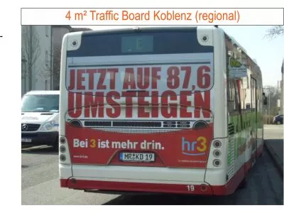 Zum vergrößern anklicken mit linker Mousetaste. Buswerbung in Koblenz