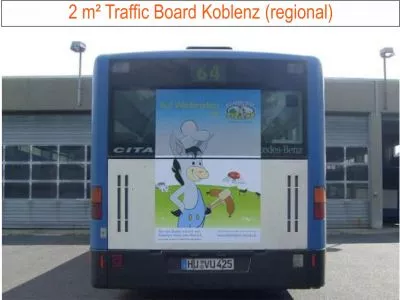 Zum vergrößern anklicken mit linker Mousetaste. Buswerbung in Koblenz