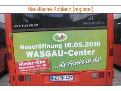 Zum vergrößern anklicken mit linker Mousetaste. Buswerbung in Koblenz