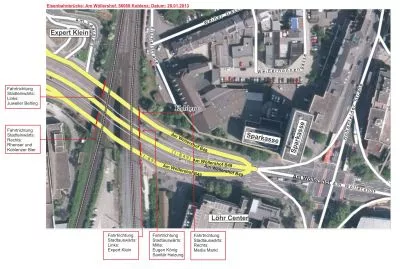 Reklameflaeche Werbeflaeche Am Woellershof Koblenz Stadtauswaerts Eisenbahnbruecke