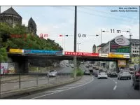 Koblenz-City B9 Brückenwerbung