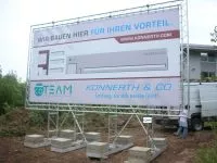 Kombi Bauschild Spannbanner 6x3 meter von A1 Werbeprofi